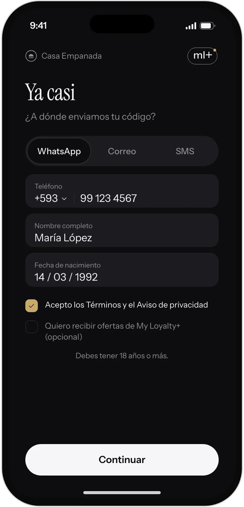 Formulario rápido