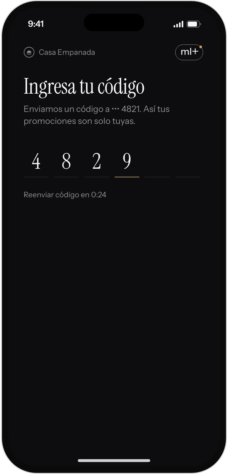 Ingreso del código